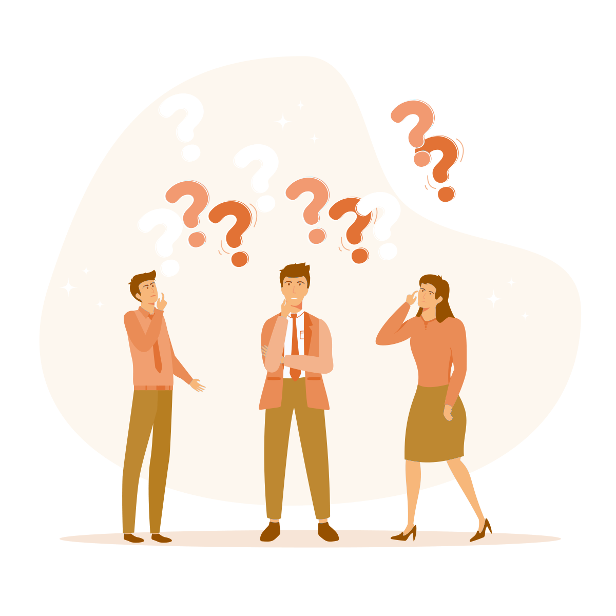 開発の悩みを抱えるビジネスパーソン - 疑問や困惑を表現